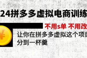 (12024期)2024拼多多虚拟电商训练营 不s单 不改销量 做虚拟项目分一杯羹(更新10节)