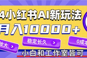 （12083期）2024最新小红薯AI赛道，蓝海项目，月入10000+，0成本，当事业来做，可矩阵