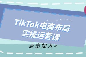 (12156期)TikTok电商布局实操运营课:从新手到精通,成为TikTok带货运营高手