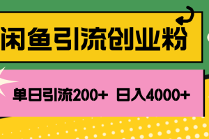 (12179期)闲鱼单日引流200+创业粉,日稳定4000+