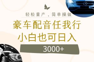 (12206期)不为人知的暴力小项目,豪车配音,日入3000+