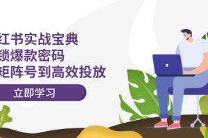 (12201期)小红书实战宝典:解锁爆款密码,从矩阵号到高效投放