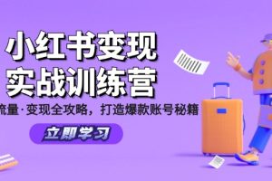 (12216期)小红书变现实战训练营:定位·流量·变现全攻略,打造爆款账号秘籍