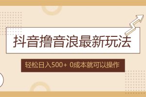 (12217期)抖音撸音浪最新玩法,不需要露脸,小白轻松上手,0成本就可操作,日入500+