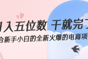 (12241期)月入五位数 干就完了 适合新手小白的全新火爆的电商项目