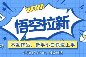 (12243期)悟空拉新最新玩法,无需作品暴力出单,小白快速上手