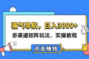 (12255期)日入3000+ 骚气导航,多渠道矩阵玩法,实操教程
