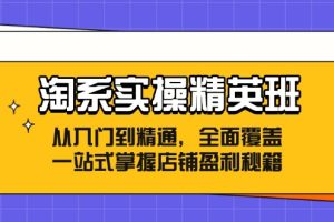 (12276期)淘系实操精英班:从入门到精通,全面覆盖,一站式掌握店铺盈利秘籍