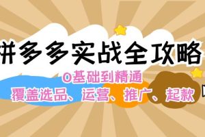 (12292期)拼多多实战全攻略:0基础到精通,覆盖选品、运营、推广、起款