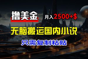 (12303期)最新撸美金项目,搬运国内小说爽文,只需复制粘贴,稿费月入2500+美金…