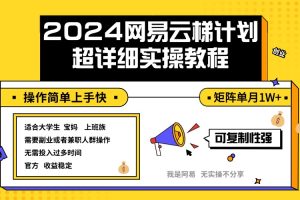 (12525期)2024网易云梯计划实操教程小白轻松上手 矩阵单月1w+