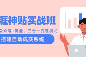 (12534期)天涯神贴实战班:抖音+公众号+网盘,三合一变现模式,搭建自动成交系统