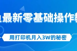 (12568期)用打印机月入3W的秘密,闲鱼最新零基础操作教学,新手当天上手,赚钱如…