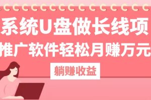 (12666期)用系统U盘做长线项目,推广软件轻松月赚万元(附制作教程+软件)
