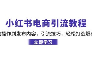 (12913期)小红书电商引流教程:从基础操作到发布内容,引流技巧,轻松打造爆款产品