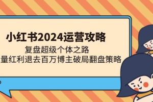 (13194期)小红书2024运营攻略:复盘超级个体之路 流量红利退去百万博主破局翻盘