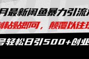 (13182期)最新闲鱼暴力引流术 复制粘贴即可,颠覆以往玩法 单号轻松日引500+创业粉