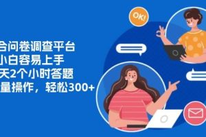 (13171期)整合问卷调查平台,小白容易上手,每天2个小时答题,可以批量操作,轻…