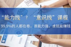 (13163期)“能力线”?“意识线”课程:99.9%的人都在卷,谁能力强,谁就能赚钱