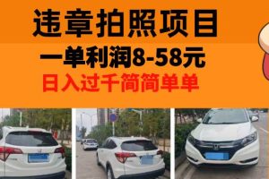 (13143期)最强副业,违章拍照,一单利润8-58元,全国大小城市都可做