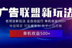 (13965期)2025全新广告联盟玩法 单机500+课程实操分享 小白可无脑操作