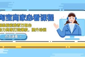 (13931期)淘宝商家必看课程,涵盖搜索推荐万相台,助力商家打造爆款,提升动销