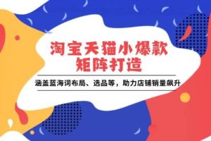 (13882期)淘宝天猫小爆款矩阵打造:涵盖蓝海词布局、选品等,助力店铺销量飙升