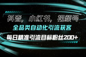 (13876期)抖音小红书视频号全品类自动化引流获客,每日精准引流目标粉丝200+