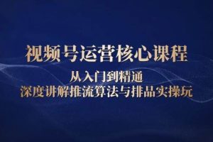 (13863期)视频号运营核心课程,从入门到精通,深度讲解推流算法与排品实操玩