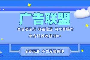 (13842期)全新广告联盟最新玩法 全自动脚本运行单机300+ 项目稳定新手小白可做