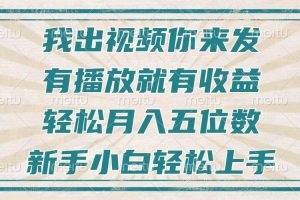 (13667期)不剪辑不直播不露脸,有播放就有收益,轻松月入五位数,新手小白轻松上手