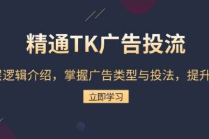 (13641期)精通TK广告投流:底层逻辑介绍,掌握广告类型与投法,提升效果