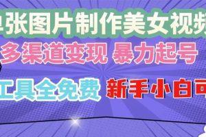 (13610期)单张图片作美女视频 ,多渠道变现 暴力起号,所有工具全免费 ,新手小…