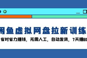 (13524期)闲鱼虚拟网盘拉新训练营:省时省力赚钱,无需人工,自动发货,7天赚800