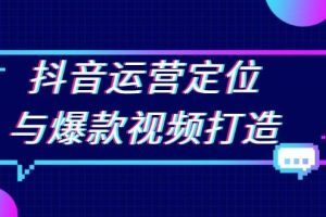 (13548期)抖音运营定位与爆款视频打造:定位运营方向,挖掘爆款选题,提升播放量
