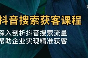 (13465期)抖音搜索获客课程:深入剖析抖音搜索流量,帮助企业实现精准获客