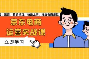 (13341期)京东电商运营实战课,传授开店、运营、营销技巧,快速上手,打造电商爆款