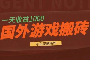(13321期)国外游戏全自动搬砖,一天收益1000+ 小白无脑操作