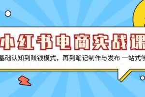 (13298期)小红书电商实战课,从基础认知到赚钱模式,再到笔记制作与发布 一站式学习