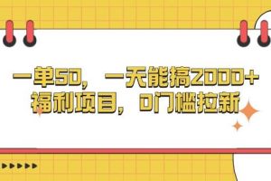 (13295期)一单50,一天能搞2000+,福利项目,0门槛拉新