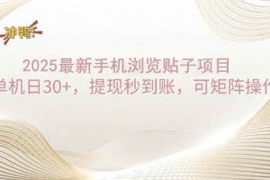(14197期)2025手机浏览帖子单机日30+,提现秒到账,可矩阵操作