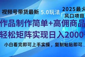 (14191期)视频号带货最新5.0玩法,作品制作简单,当天起号,复制粘贴,轻松矩阵…