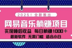(14185期)2025最新网易云躺赚项目 每天几分钟 轻松3万+
