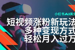 (14170期)最新风口蓝海项目,小红书AI美女短视频涨粉玩法,多种变现方式轻松月入…