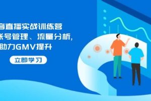 (14143期)抖音直播实战训练营:涵盖账号管理、流量分析, 助力GMV提升