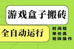 (14141期)游戏盒子全自动搬砖,时间短、单价高,矩阵操作