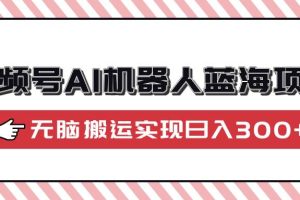 (14107期)视频号AI机器人蓝海项目,操作简单适合0基础小白,无脑搬运实现日入300+