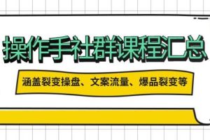 (14104期)操作手社群课程汇总,涵盖裂变操盘、文案流量、爆品裂变等多方面内容