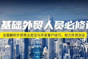 (14046期)0基础外贸人员必修课:全面解析外贸商业定位与开发客户技巧,助力外贸创业