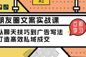 (13989期)朋友圈文案实战课:从聊天技巧到广告写法,打造高效私域成交